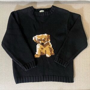 Black Sweater with Dog Design